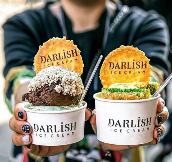 Darlish Ice Cream, served in two cups